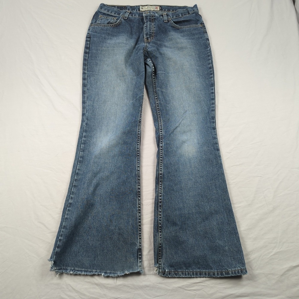 Vintage American Eagle Jeans Womens 10 Blue Flare Distressed Casual Hippie